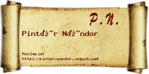 Pintér Nándor névjegykártya