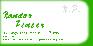 nandor pinter business card